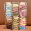 Elásticos de Borracha Universais em Caixa para Crianças e Adultos, Prendedores de Cabelo Coloridos Macaron para Rabo de Cavalo Alto, Alta Elasticidade, Não Puxam o Cabelo, Argolas de Cabelo