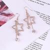 Five-pointed estrela strass moda temperamento longo estrela brinco pingente brincos exagerados coreano jóias mulheres