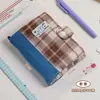 Tela de Cuadros Azules M5 Libro de Registro Manual de Hojas Sueltas Estilo Ins de Alto Valor Cuaderno Diario Portátil Desmontable