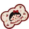 Alfombrilla de Diatomeas tipo Dibujo Animado con Textura de Hilo Tejido, Alfombrilla Absorbente Antideslizante para Baño, Alfombrilla Resistente a la Suciedad y Fácil de Mantener