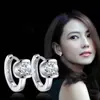 Brincos de ferradura para joias transfronteiriças Moda europeia e americana feminina fivela de orelha com diamante único brincos pequenos de argola com zircônia de diamante flash atacado entrega