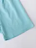 Fornecido Diretamente pelo Fabricante, Roupa Infantil Azul Claro Transfronteiriça, Conjunto de Duas Peças com Camiseta de Manga Curta e Shorts, Camisa com Capuz, Pedido Pequeno