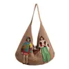Bolso tejido de un solo hombro nuevo para viajes de verano, de mano, bolso tejido popular para mujer, moderno bolso de malla tejida de paja para playa, elegante