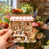 Imanes de Refrigerador de Resina 3D Escena Miniatura 3D Casa de Gatos Panadería Cafetería Decoración Creativa para el Hogar Pegatinas Magnéticas