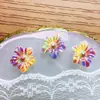 Novos acessórios de nail art florais coloridos com gradiente transfronteiriços, flor de cinco pétalas galvanizada versátil doce e legal e acessórios de resina para cabelo