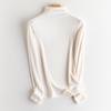 Suéter Térmico de Punto de Seda de Morera con Cuello Alto para Mujer, Camiseta Básica de Canalé con Forro Polar, Top Interior Adelgazante, Camiseta para Otoño e Invierno Nueva Colección
