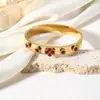 Pulsera Kaleidoscopio Flor de Cuatro Hojas Vanjia Moda Europea y Americana Transfronteriza Acero Inoxidable Pulido Alto Brillo No Se Desvanece