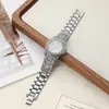 Relógio de Pulso de Quartzo com Pulseira de Aço Totalmente Cravejado com Diamantes, Moda Hip-Hop Transfronteiriça, Luxuoso, Moderno, Temperamento, Fabricante em Estoque