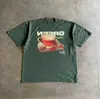 Camiseta Vintage com Estampa de Panqueca LeTTer Algodão Clássico Masculina