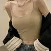 Venta Flash Suministro Directo--Camisola de Seda Hielo para Mujer con Almohadillas para el Pecho, Espalda Hermosa, Pecho Envuelto, Parte Inferior Corta Ropa Interior Delgada para Usar por Dentro y por Fuera