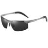 Gafas de sol polarizadas para hombre, de metal, con montura media, para conducir, deportes al aire libre, ciclismo, conducción, de aluminio y magnesio, 8177