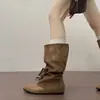 Botines de Tobillo con Tiras y Punta Aguda Estilo Retro First Encounter para Mujer, Nueva Colección Otoño 2026, Tacón Oculto, Diseño Único, Botas Largas Adelgazantes