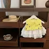 Conjunto de Verano para Niñas 2026 Nuevo Elegante Chaleco de Punto y Falda de Pastel a la Moda Conjunto Casual de Dos Piezas para Niños