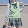 Cárdigan Tejido Chaleco Uniforme JK Chaleco Japonés Color Sólido Estilo Academia Primavera y Otoño Suelto Combinable Básico Suéter