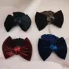 Touca de rede quadrada de veludo, grampo de cabelo profissional para funcionários de banco, acessório de cabelo para comissários de voo, rede de malha, touca de rede profissional com laço, touca de rede para enfermeiras