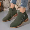 Botas Martin de Salto Baixo Novas de Inverno 2026 Comércio Exterior Tamanho Grande 43 Botas Femininas Modernas Zíper Lateral Botas de Cano Curto Transfronteiriças Amazon
