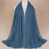 Artículo de Comercio Exterior de Alta Venta: Bufanda Larga Versátil de Gasa con Perlas, Cadena y Pedrería para Mujer, Elegante, Cómoda, Chal y Pañuelo de Cabeza Sencillos