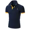 Comércio Exterior Transfronteiriço Camiseta Polo Bordada de Veado de Manga Curta Masculina Verão Fina Casual Moda Masculina AliExpress