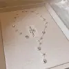 Estilo Nuevo Primavera y Verano Lujo Accesible Francés Collar Metálico con Perlas Estilo Vacaciones Romántico Cadena de Clavícula de Gama Alta Collar Elegante para Mujeres