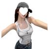 Waste Earth Style Chic Camisola Estampada Verano Nueva Llegada Estilo Americano Retro Ajustado Ajustado Top Corto para Mujer