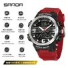 Reloj Deportivo de Moda Sanda, Cronógrafo, Pantalla Dual Multifuncional, Reloj Electrónico Impermeable, Despertador Luminoso con Función de Repetición, Reloj para Estudiantes