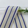 Tecido de Malha Damasco 4cm com Listra Damasco Preta Listra Damasco Azul Fita de Malha Preta e Branca Cinto de Borda para Roupa Tira Lateral