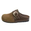 Sandalias de plataforma Birkenstock con estampado de leopardo retro para mujer, nueva colección otoño/invierno 2026, metálicas, ligeras y mules sin cordones