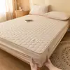 Lençol de Cama Acolchoado de Algodão de Luxo Classe A, Capa de Lençol Acolchoada Antibacteriana de Algodão Original, Cobre-Leito de Algodão Puro, Protetor de Colchão com Cobertura Total~