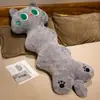 Almofada Longa de Gato Fofo de Desenho Animado para Sofá Cama Almofada de Brinquedo de Pelúcia para Mesa de Cabeceira Almofada de Janela de Canto Presente Decoração para Meninas