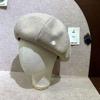 Boina de calabaza de lana de gran tamaño con cara mostrada, sombrero de pintor pequeño tridimensional de otoño e invierno