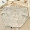 Ropa Interior de Algodón Puro para Mujer Estilo Ballet Francés Romántico Encaje Puro Borde de Encaje 10A Antibacteriano Cintura Media Entrepierna Extendida Bragas para Mujer