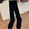 Meias cano médio femininas cinzas para usar com botas, meias de algodão para primavera e outono, meias longas para botas, meias de renda empilhadas de corte alto