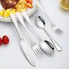 Conjunto de Talheres de Aço Inoxidável 304 - Faca, Garfo e Colher - Louça para Restaurante, Restaurante de Steak, Qualidade de Restaurante, Louça para Comida Ocidental, Faca e Garfo Espessados para Hotel