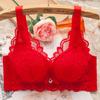 Ropa interior para mujer de busto pequeño push-up grueso ajustable con realce superior para busto sujetador de encaje fino sexy