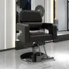 Silla giratoria con reposabrazos elevable de acero inoxidable para barbería, silla reclinable para estilismo y corte de cabello para salón de peluquería