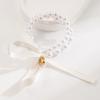 Nuevos accesorios para el cabello de alta gama para mujer, estilo princesa coreana, exquisito lazo de perla de amor, lazo elástico para el cabello, dulce tocado