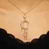 Pendientes Exagerados de Luna, Sol y Estrella de Nuevo Estilo Retro Transfronterizos Europeos y Americanos Joyería para Orejas Larga y con Borlas de Moda Collar para Mujer