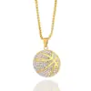 Collar Colgante de Baloncesto Full Diamond Transfronterizo Europeo y Americano Más Vendido Estilo Hip-Hop Tendencia Deportiva Joyería Hip-Hop para Hombres Venta al por Mayor