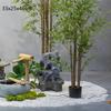 Árbol de Campanas Colgantes Artificiales Árbol Falso Planta Verde Decoración de Paisaje Nuevo Estilo Chino Paisajismo Zen Agua Corriente Patio Interior Exhibición de Ventana