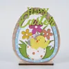 Decoración de Conejo de Madera de Pascua Transfronteriza Adornos de Bandeja en Capas Decoraciones de Artesanía de Madera para Fiestas y Festivales en Casa