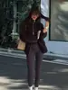 Otoño e Invierno 2025 Tops Gruesos de Imitación de Lana de Cordero para Mujer Cuello Alto Cálido Relleno Superior Holgado Color Sólido Bloqueo de Temperatura Algodón