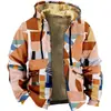 Jaquetas de Algodão Europeias e Americanas de Inverno Sem Risco de Danos, Jaquetas com Zíper e Capuz Tendência com Forro Estampado Digital 3D Multielementos