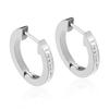 Pendientes Circulares Minimalistas Estilo Ins de Oro Rosa Huecos con Incrustaciones de Diamantes, Pendientes Versátiles Únicos y Elegantes de Acero Inoxidable Acero Titanio