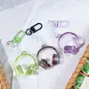 Pingente de fone de ouvido em acrílico, laca de cor sólida galvanizada transparente, corrente de celular estilo ins, chaveiro de bolsa, acessório DIY atacado