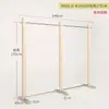 Estante de Exhibición para Tienda de Ropa de Acero Inoxidable con Color Madera Natural Estilo Chino, Soporte de Exhibición Engrosado, Accesorios de Belleza Minimalistas de Moda, Perchero