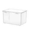 Caja de almacenamiento transparente de fábrica para cables de datos con tapa, fuente de alimentación, cable de carga para teléfono móvil, enchufe, organizador de cables de escritorio, enrollado