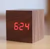 Fábrica Fuente Venta al por Mayor Reloj de Madera LED Digital Luminoso Controlado por Voz Despertador Adorno de Escritorio Regalo Despertador para Estudiantes
