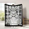 Manta Criativa para Colorir DIY Grafite Desenho em Linha Preto e Branco Manta Pintada à Mão Lazer Doméstico Manta Multifuncional para Soneca Venda por Atacado