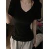 Camiseta de algodón Spice Girls blanca de manga corta con cuello en V para mujer, holgada, informal, de verano, a la moda