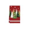 Paño de cocina navideño transfronterizo europeo y americano gofrado navideño de cocina absorbente paño de té multifuncional paño de limpieza para lavar platos